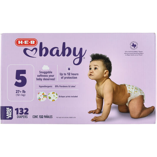 H-E-B Baby Large Pack Diapers - Size 5