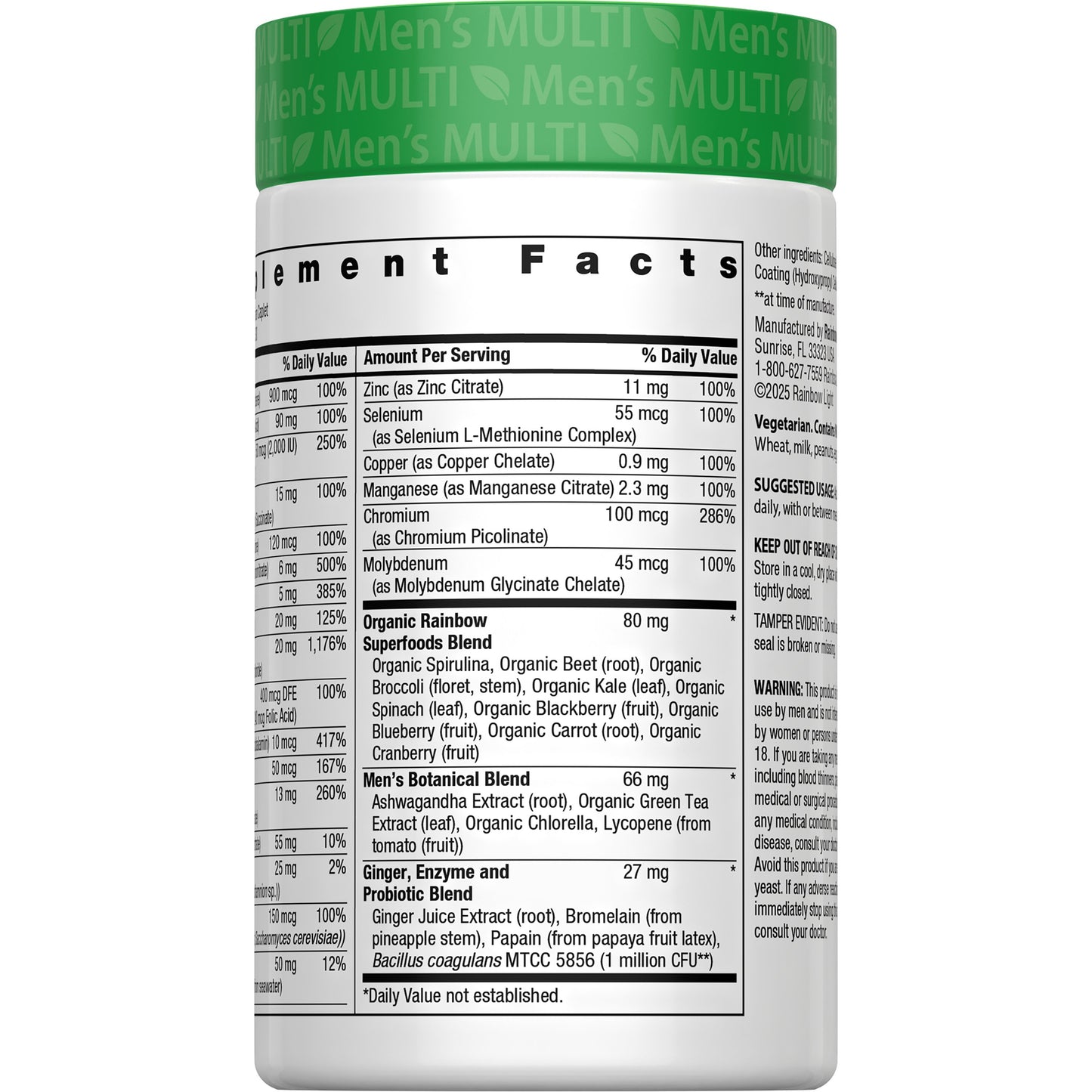 Rainbow Light Men's One Daily Multivitamin Tablets