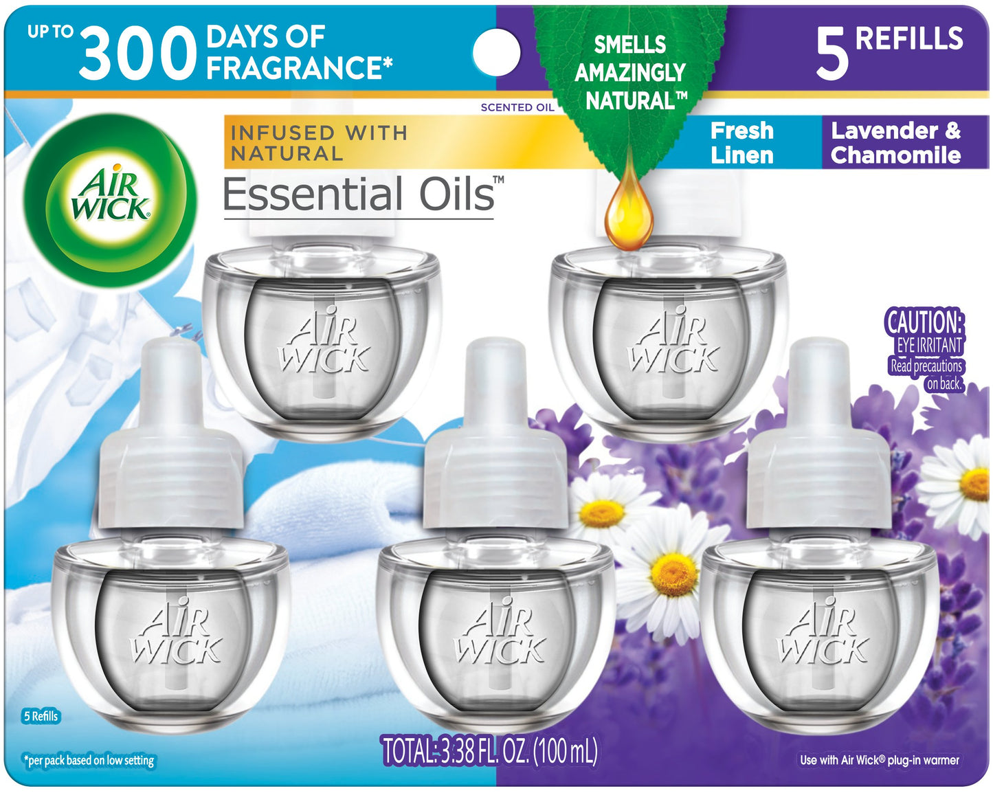 Air Wick Scented Oil Refill, Plug In Air Freshener, Fresh Linen and Lavender