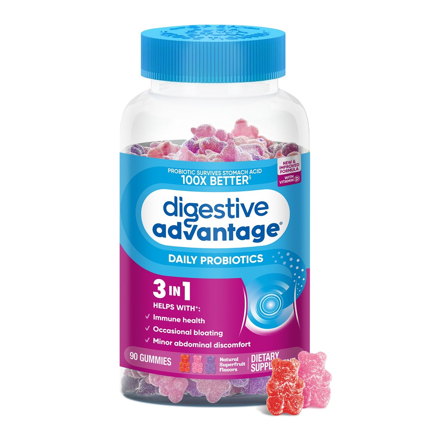 Digestive Advantage Probiotic Gummies Superfruit Blend