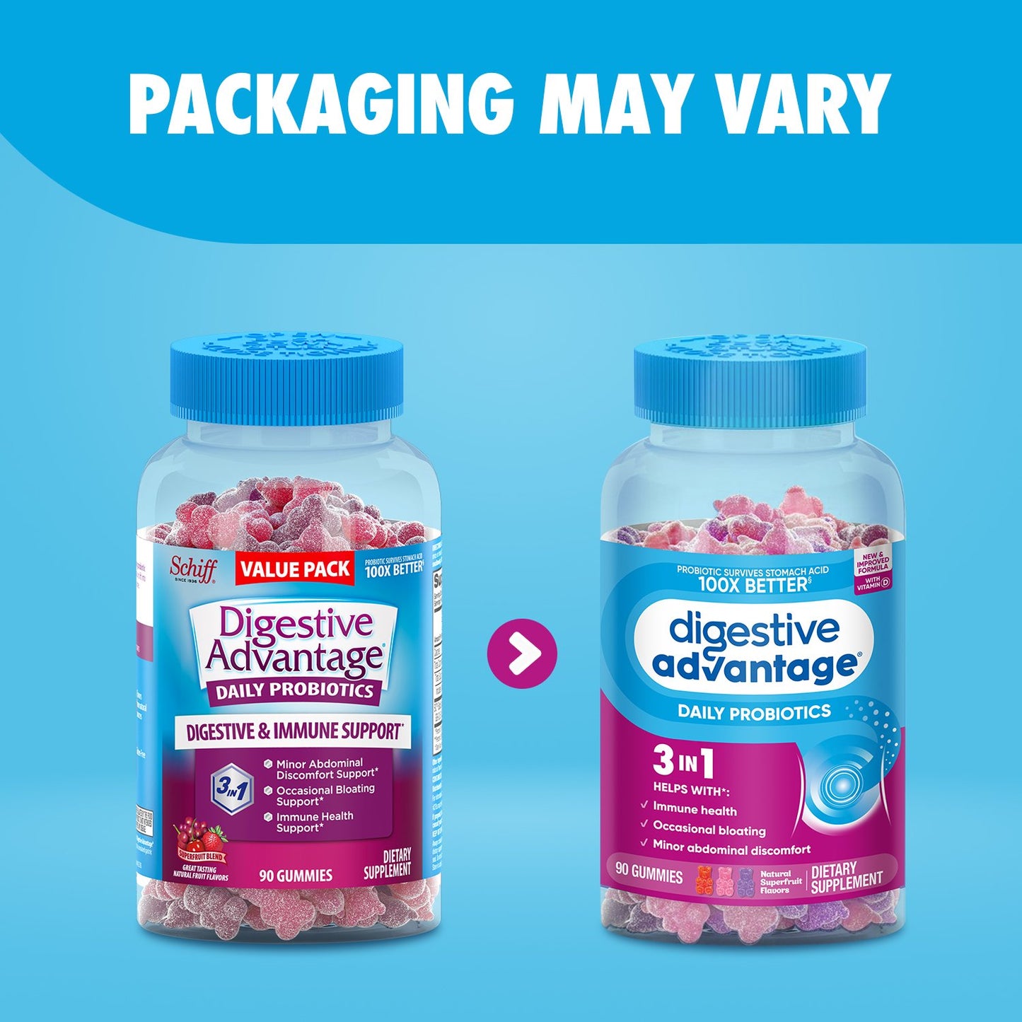 Digestive Advantage Probiotic Gummies Superfruit Blend