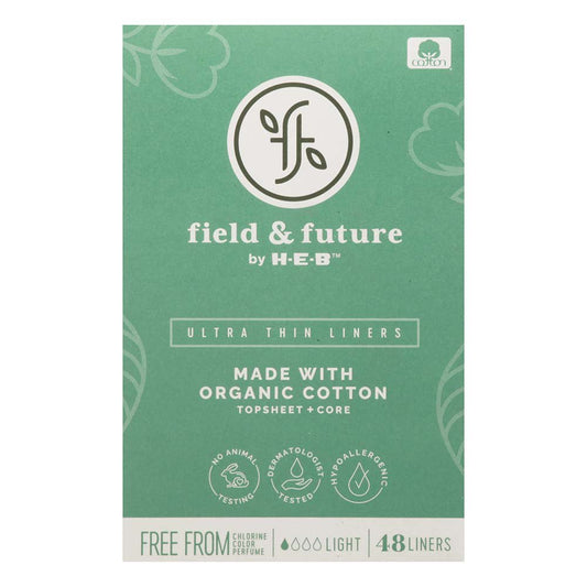 Field & Future by H-E-B Organic Cotton Ultra Thin Liners - Light