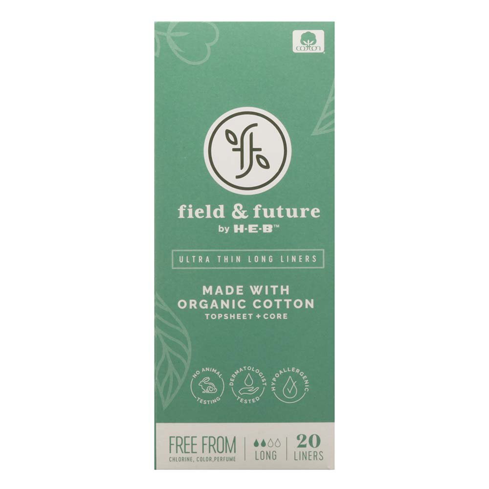 Field & Future by H-E-B Organic Cotton Ultra Thin Liners – Extra Long