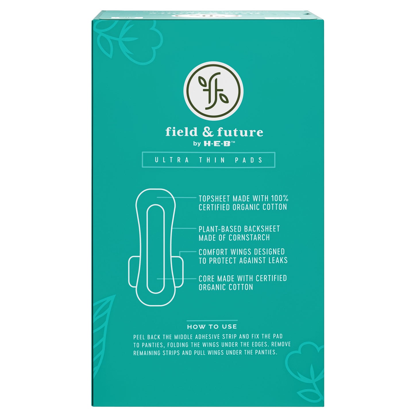 Field & Future by H-E-B Organic Cotton Ultra Thin Pads - Heavy