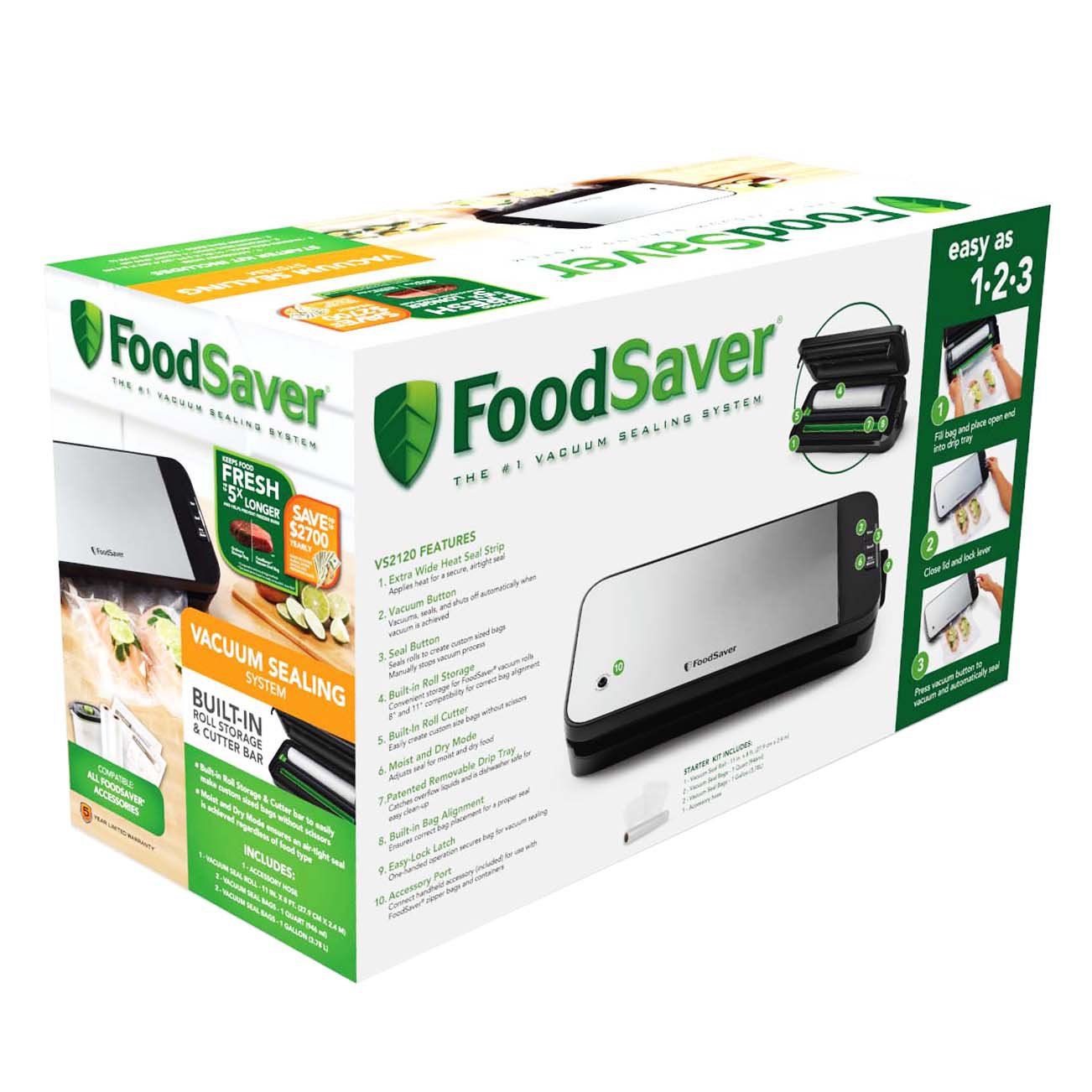 FoodSaver Brushed Stainless Steel Vacuum Sealing System