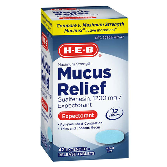 H-E-B Max Strength Mucus Relief Expectorant Tablets