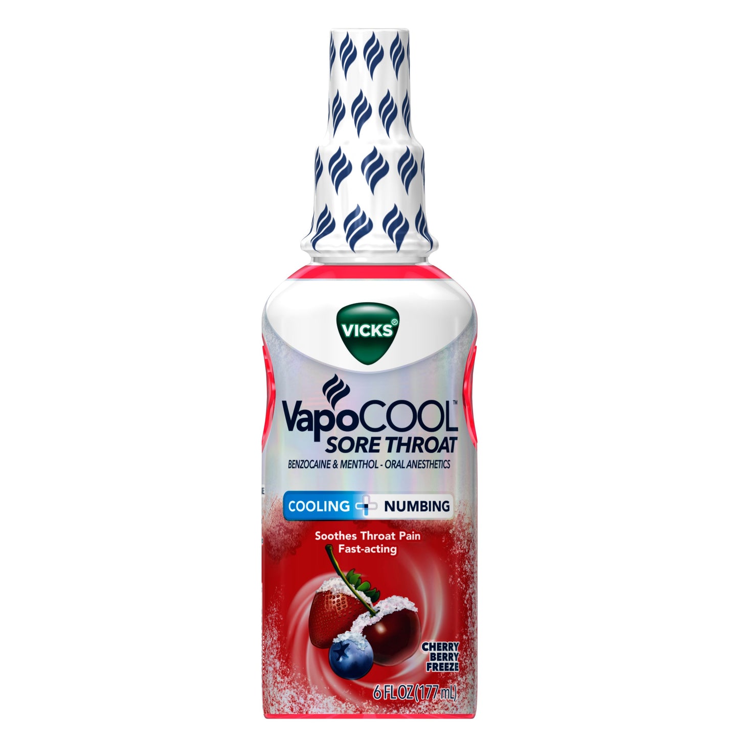 Vicks VapoCOOL Sore Throat Spray, Powerful Sore Throat Numbing Relief with Benzocaine & Menthol - Oral Anesthetics, Berry Flavor