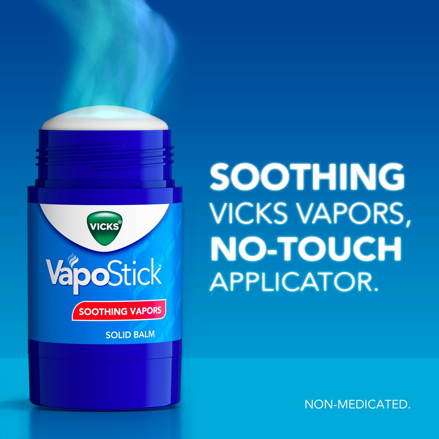 Vicks VapoStick, Solid Balm, Soothing Non-Medicated Vicks Vapors, Easy-To-Use No-Touch Applicator