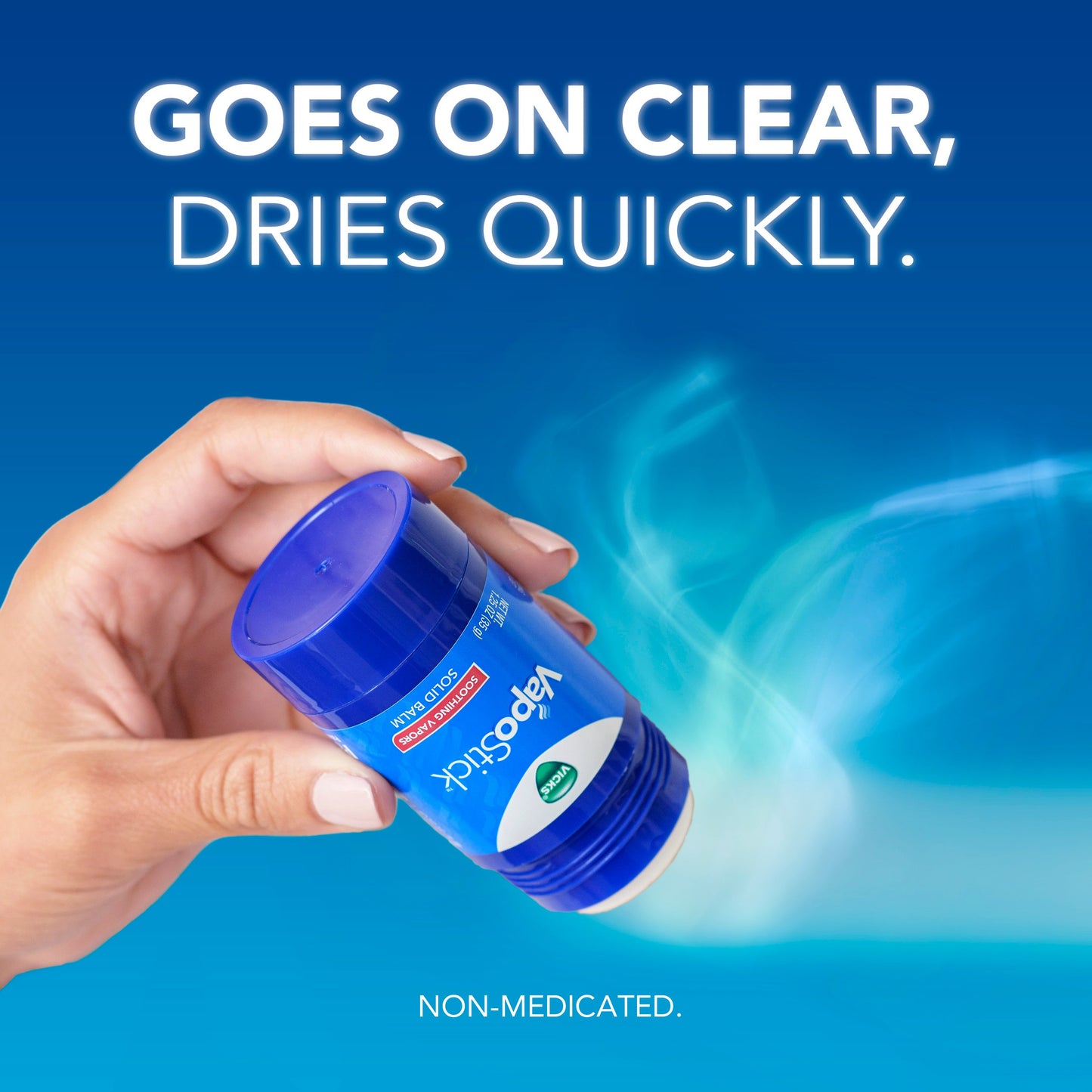 Vicks VapoStick, Solid Balm, Soothing Non-Medicated Vicks Vapors, Easy-To-Use No-Touch Applicator