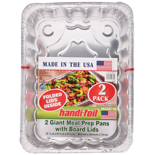 Handi-Foil Giant Meal Prep Pans & Board Lids, 2 pk