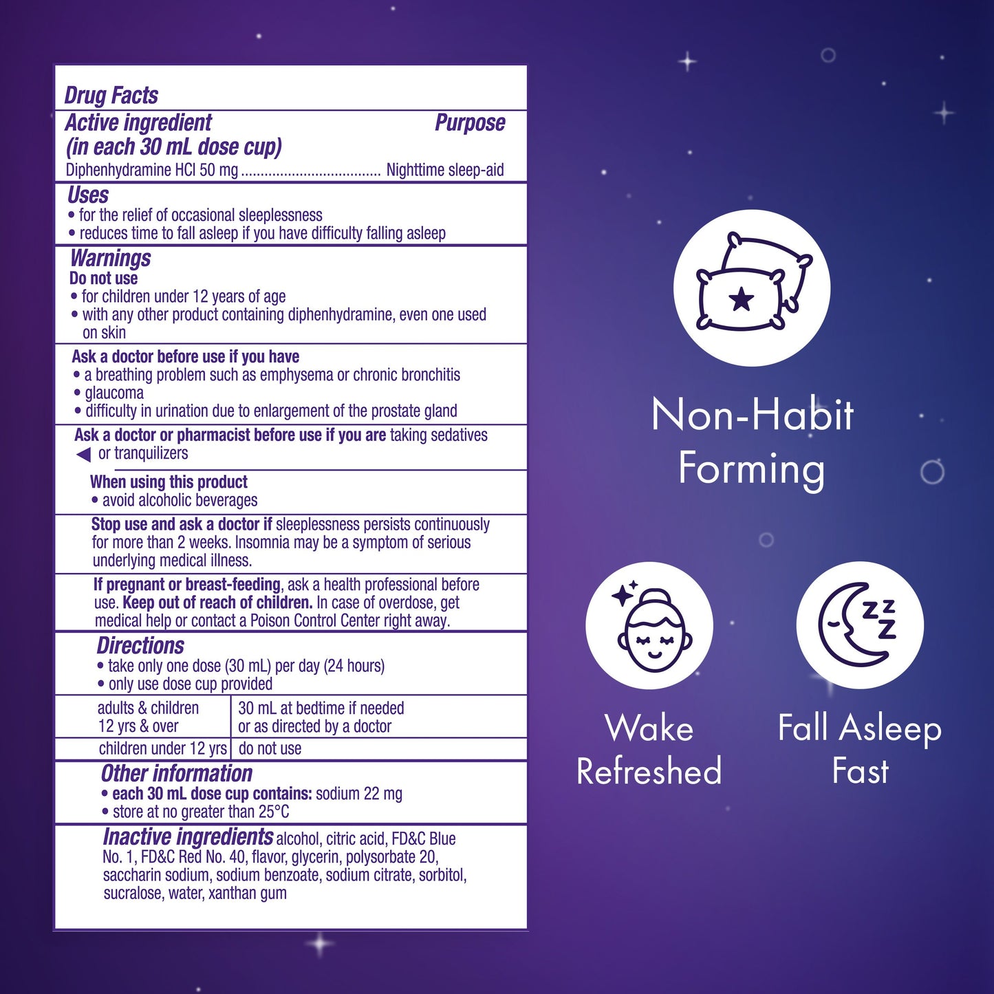 Vicks ZzzQuil Nighttime Sleep Aid Liquid, Calming Vanilla Cherry Flavor