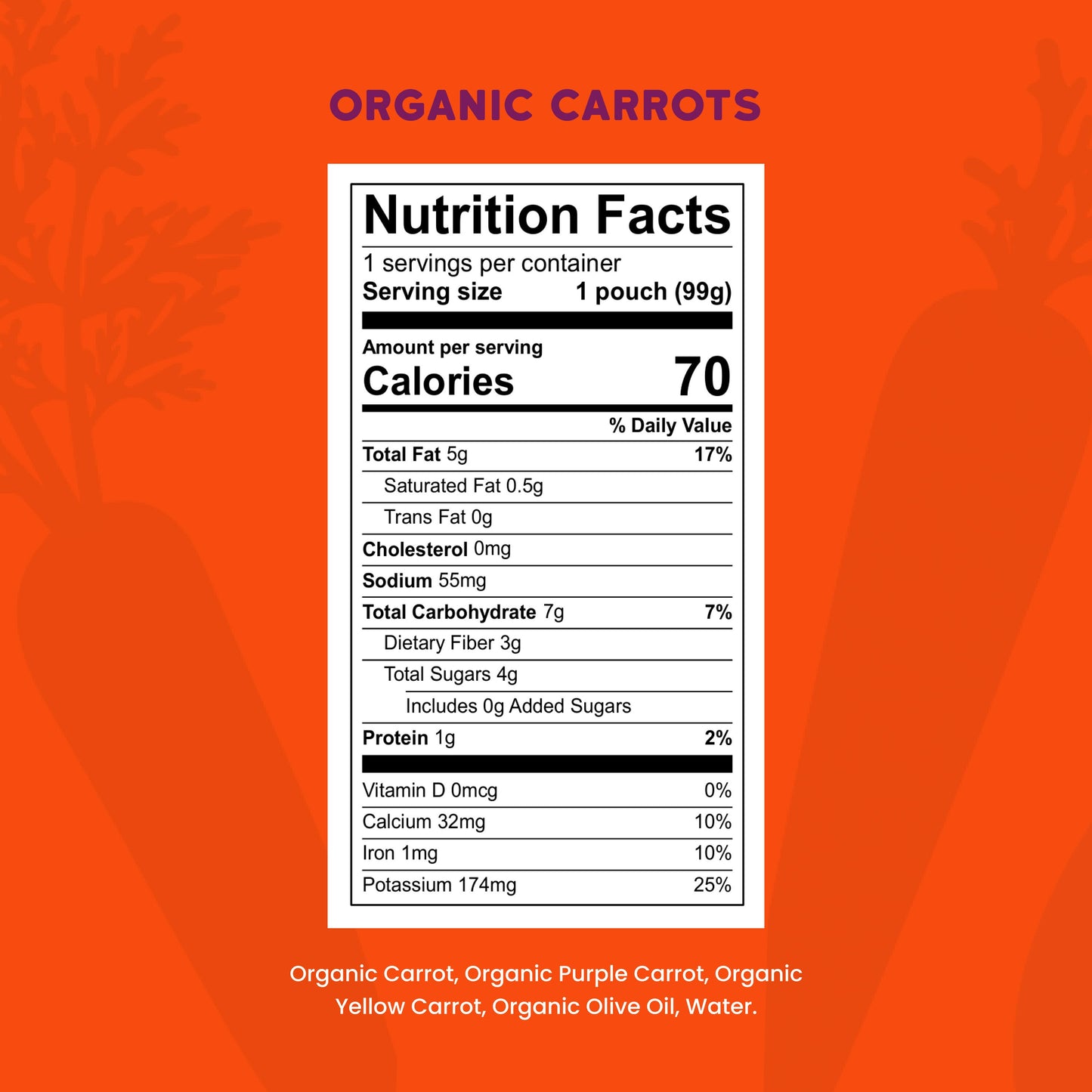 Serenity Kids Organic Baby Food Pouch - Carrot Medley