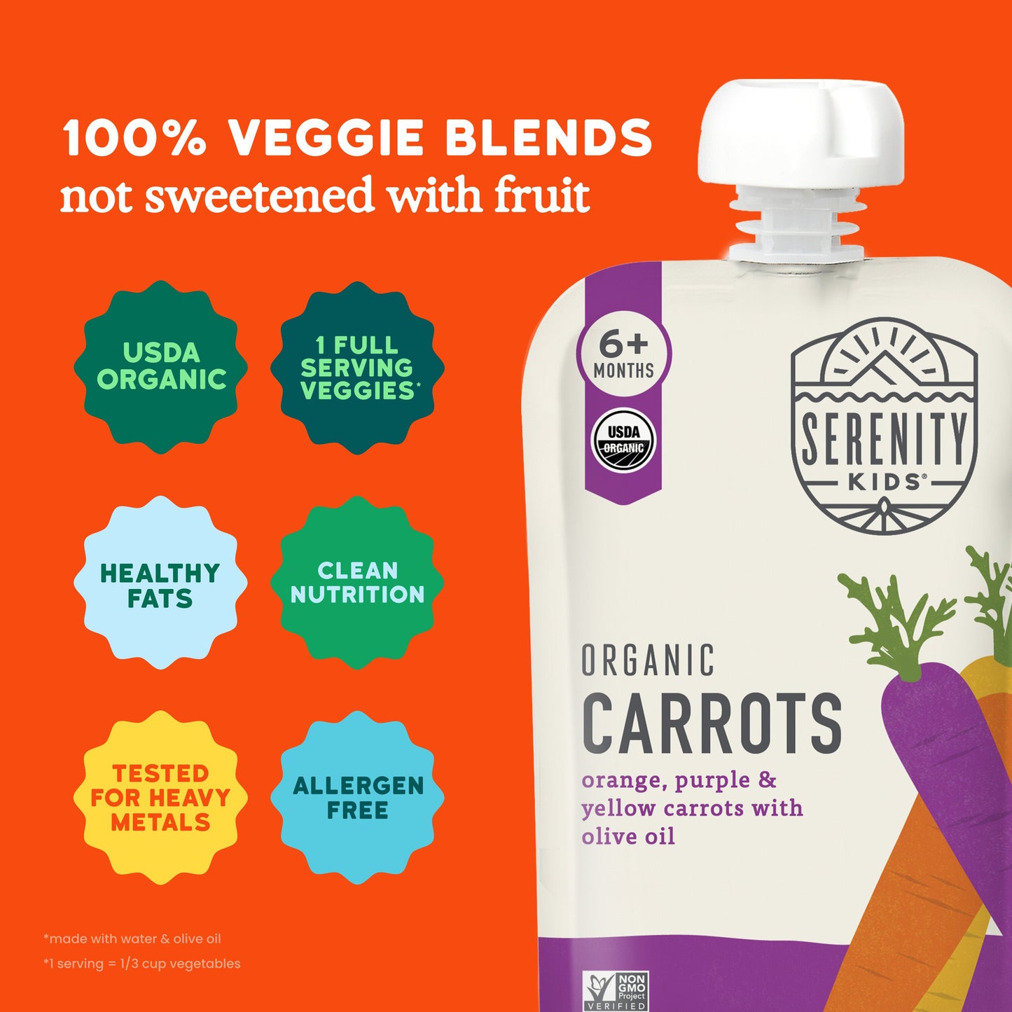 Serenity Kids Organic Baby Food Pouch - Carrot Medley