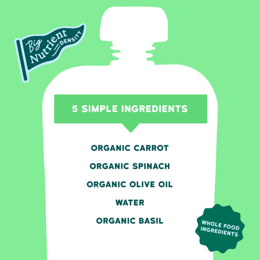 Serenity Kids Organic Baby Food Pouch - Carrot, Spinach & Basil