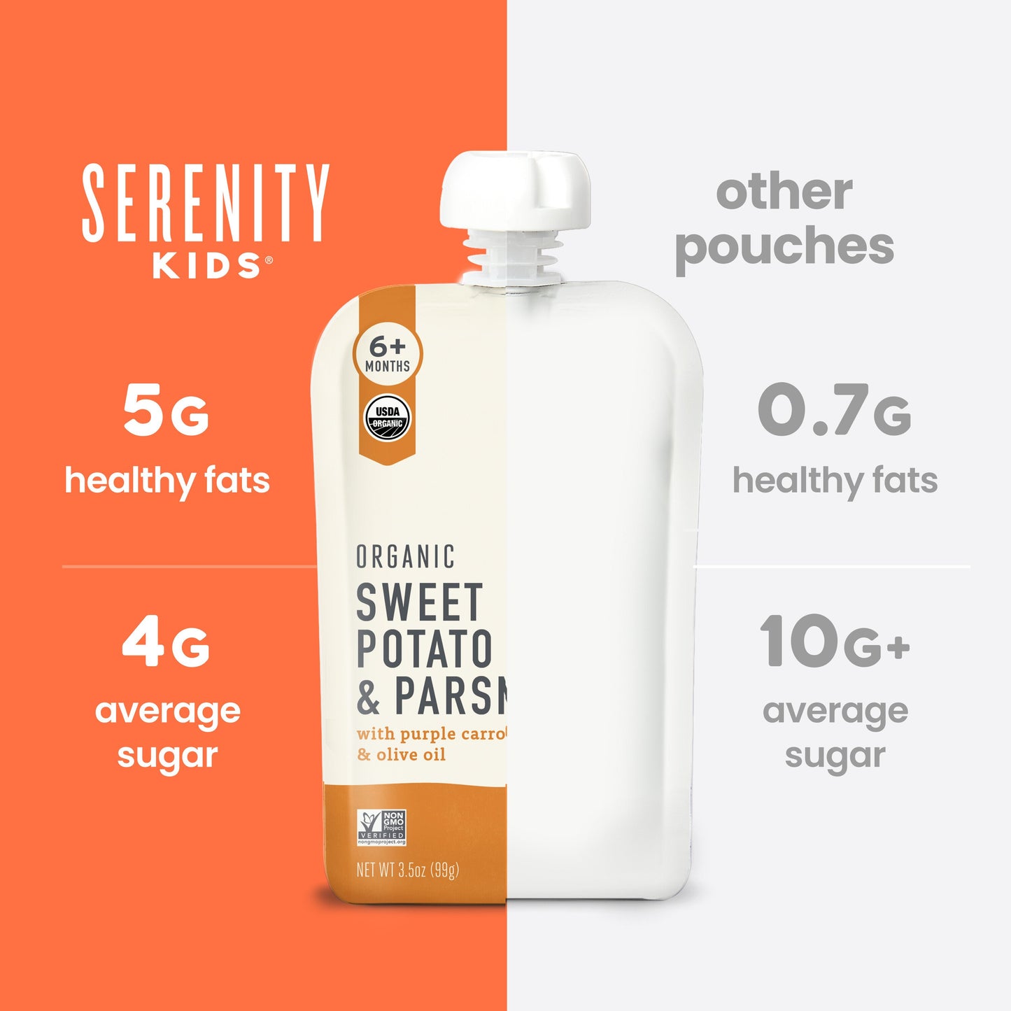 Serenity Kids Organic Baby Food Pouch - Sweet Potato & Parsnip