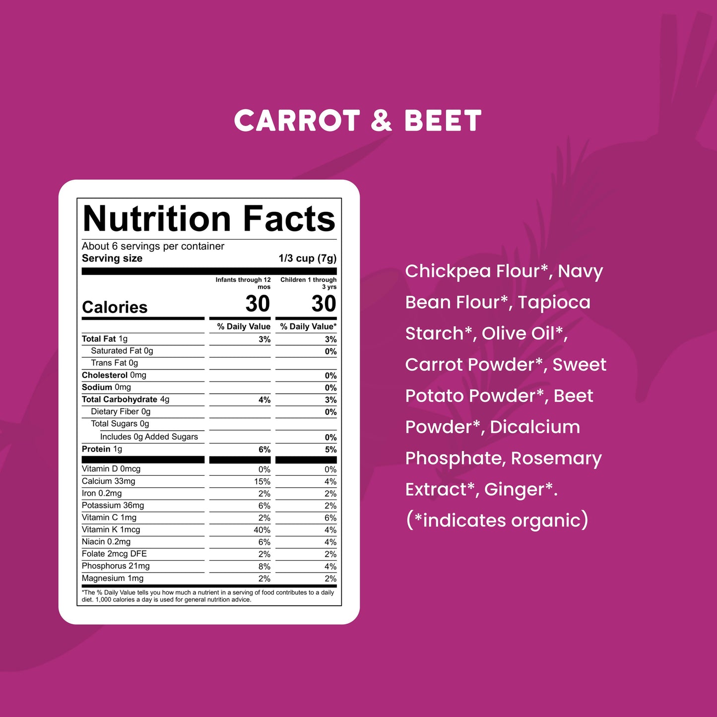Serenity Kids Grain Free Puffs - Carrot & Beet