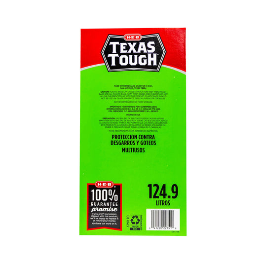 H-E-B Texas Tough Large Multipurpose Flex Trash Bags, 33 Gallon