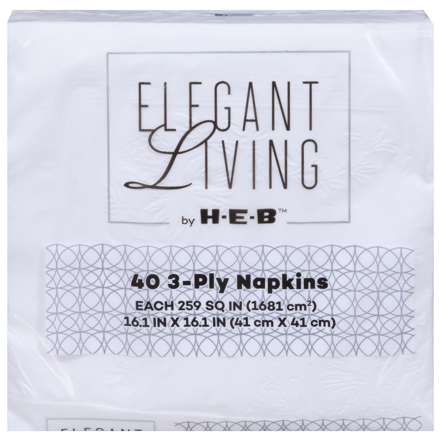 Elegant Living by H-E-B 3-Ply Paper Napkins - White