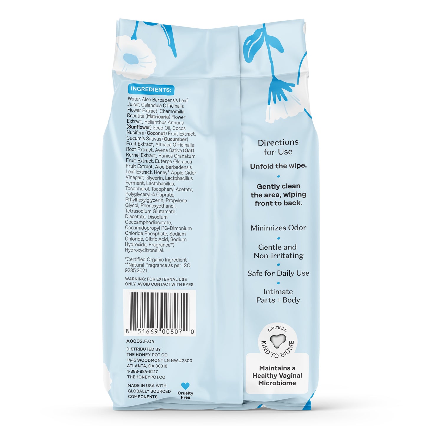 The Honey Pot Intimate Daily Wipes - Sensitive