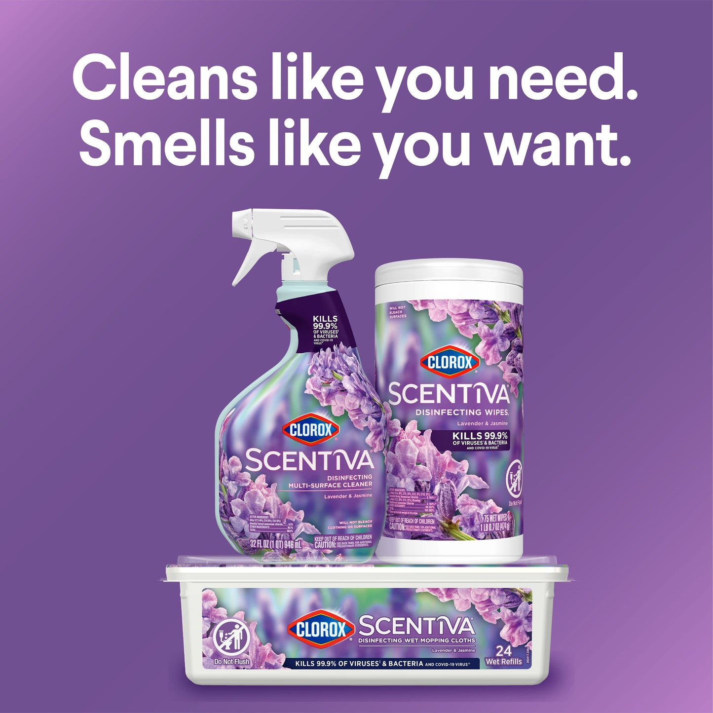 Clorox Scentiva Bleach Free Cleaning Wipes - Lavender & Jasmine