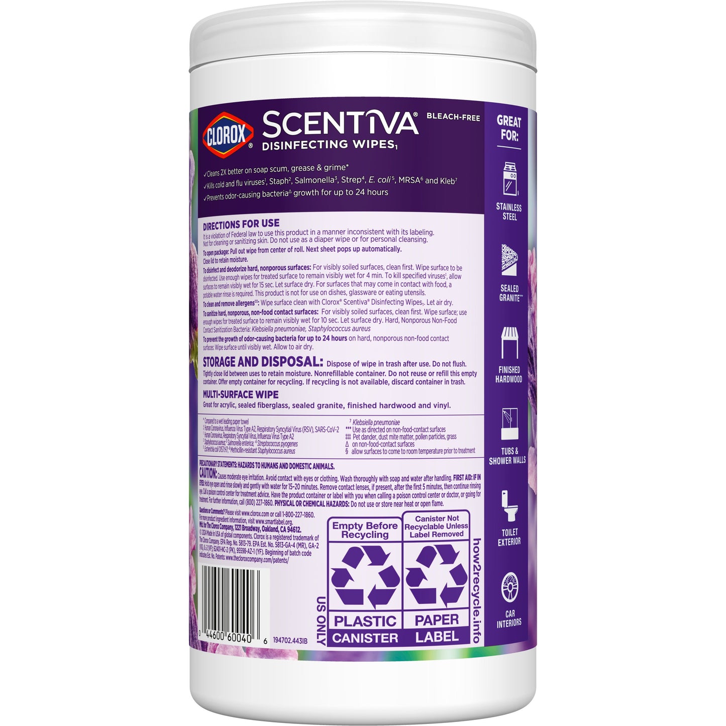 Clorox Scentiva Bleach Free Cleaning Wipes - Lavender & Jasmine