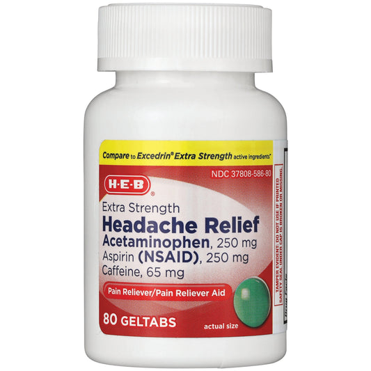H-E-B Extra Strength Headache Relief Acetaminophen 250 mg Geltabs