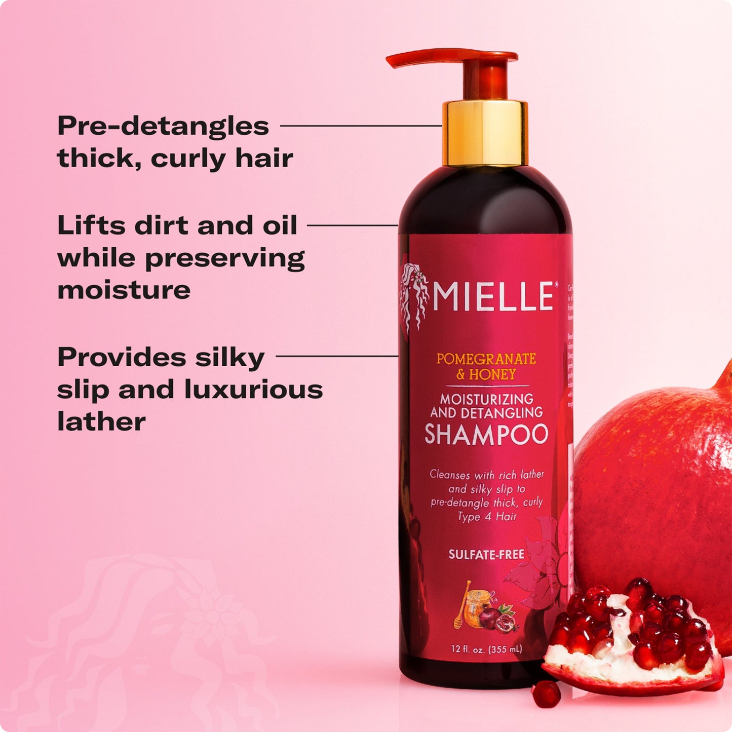 Mielle Moisturizing & Detangling Shampoo - Pomegranate & Honey