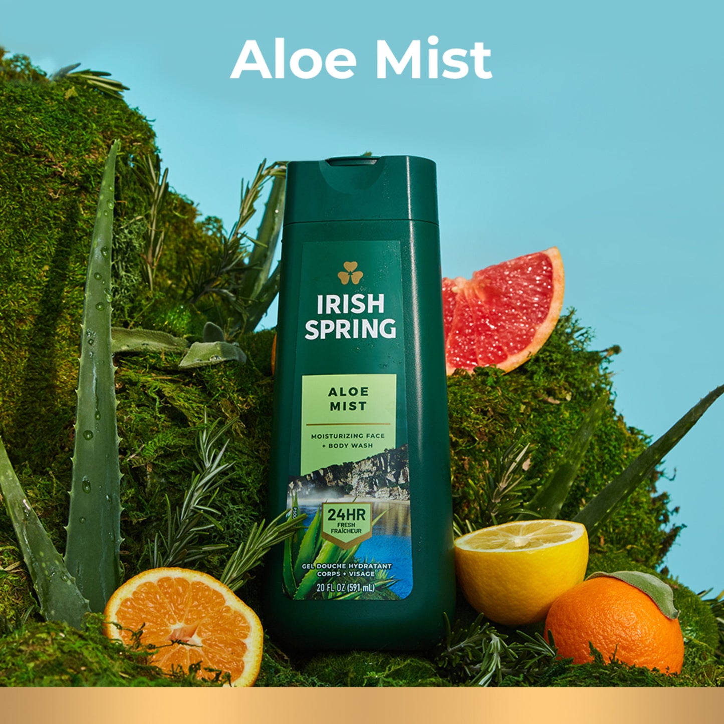 Irish Spring Moisturizing Face + Body Wash - Aloe Mist