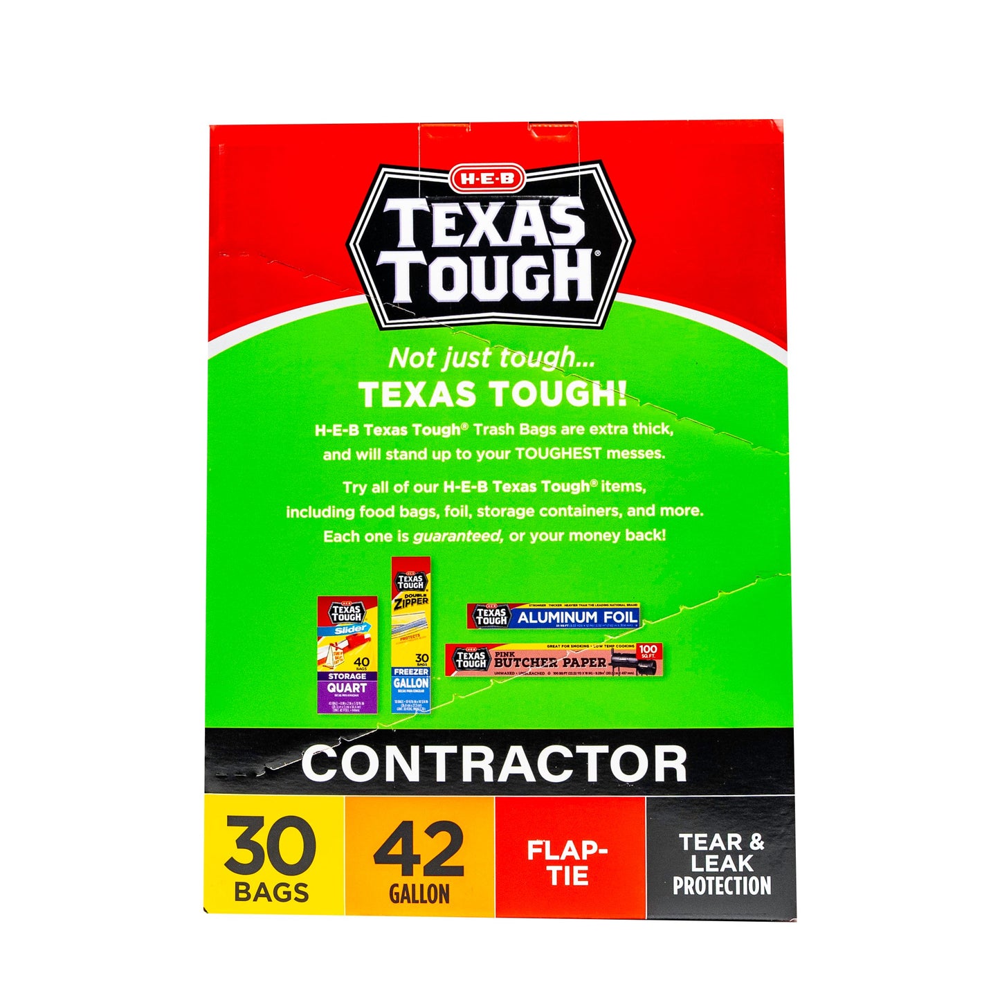 H-E-B Texas Tough Contractor Trash Bags, 42 Gallon
