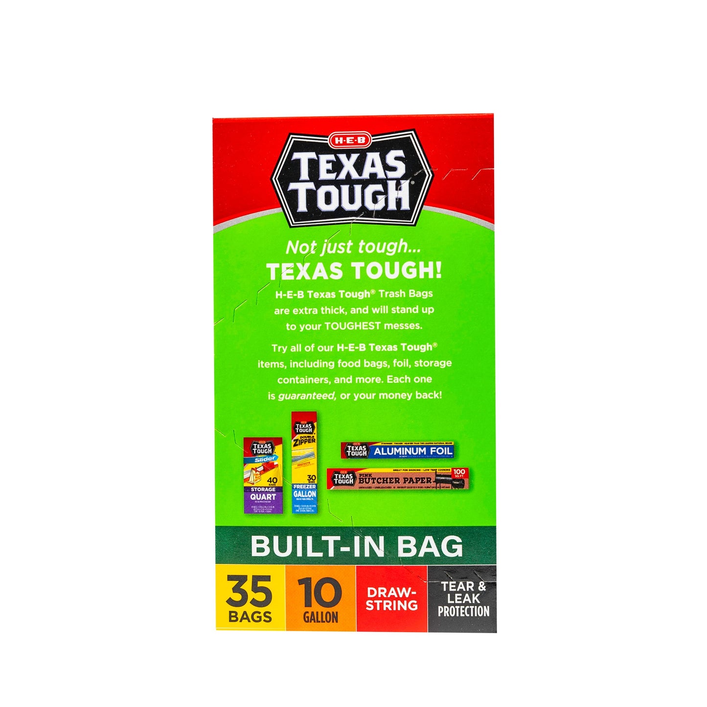 H-E-B Texas Tough Drawstring Trash Bags, 10 Gallon