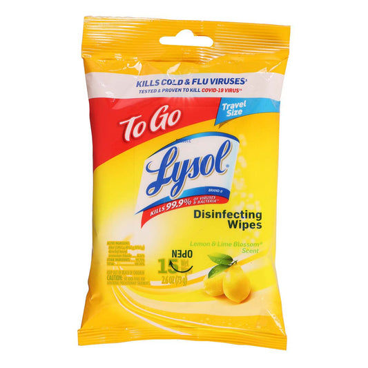 Lysol Travel Size To Go Disinfecting Wipes - Lemon & Lime Blossom
