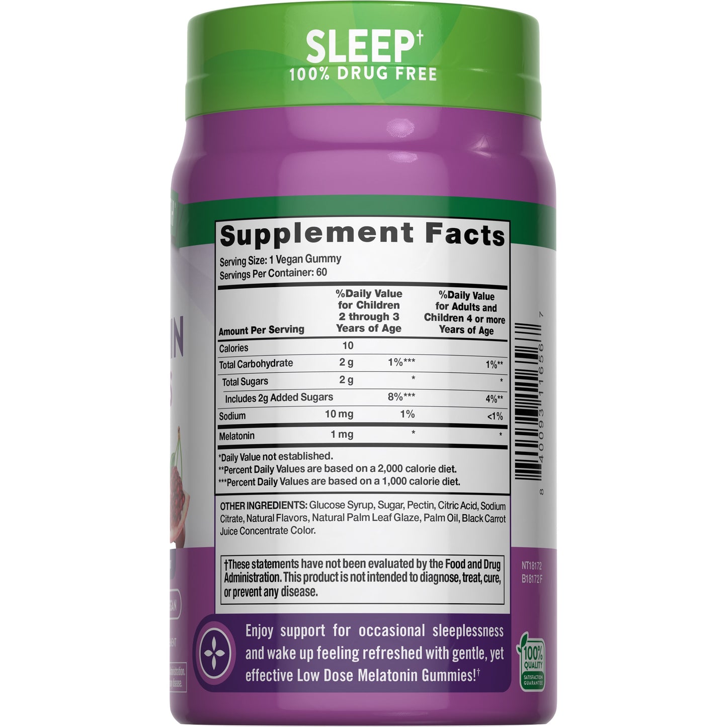 Nature's Truth Low Dose Melatonin 1mg Gummies - Cherry Pomegranate