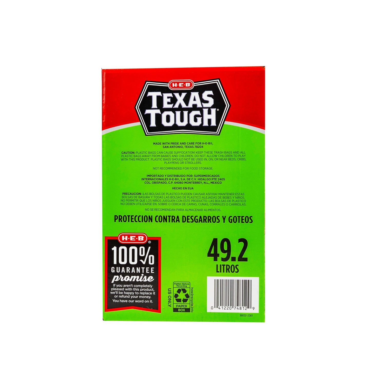H-E-B Texas Tough Flex Tall Kitchen 13 Gallon Trash Bags - Texas-Size Pack