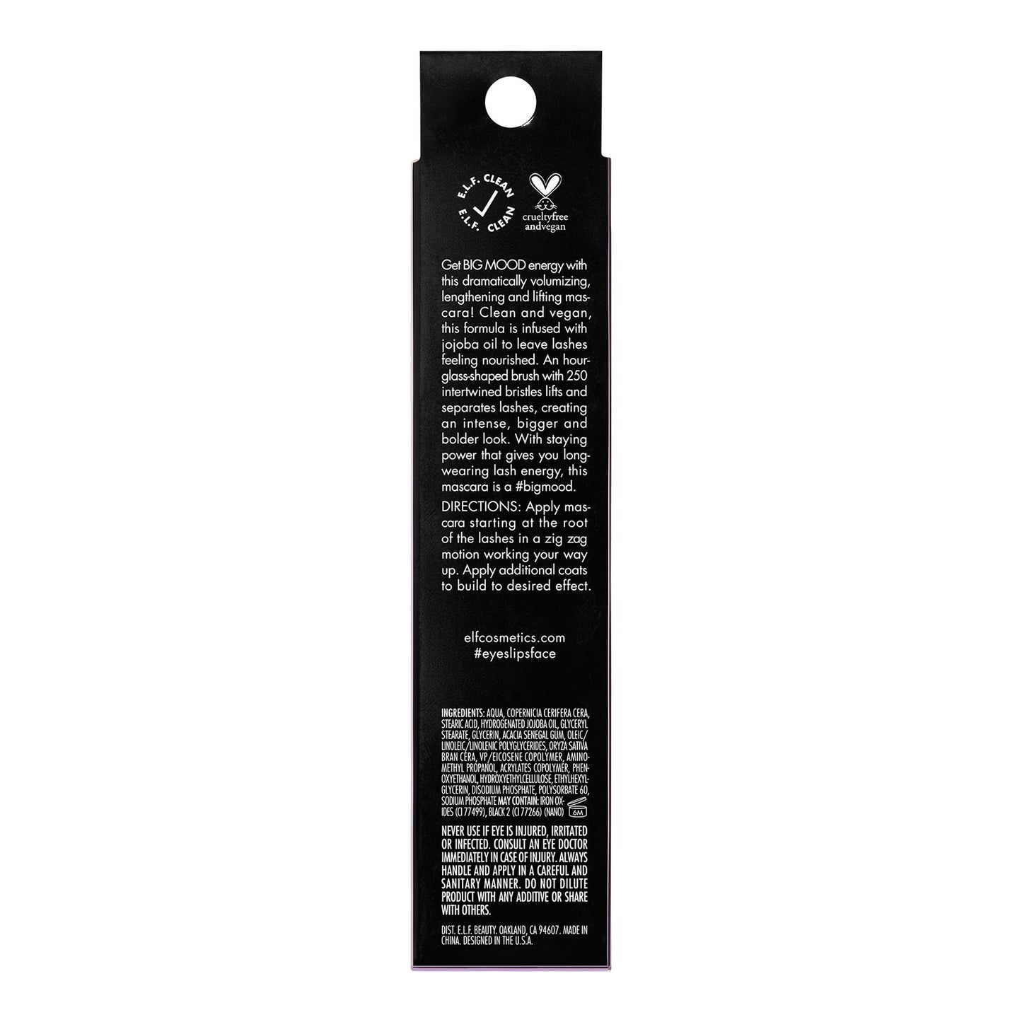 e.l.f. Big Mood Mega Volume & Lifting Mascara - Pitch Black