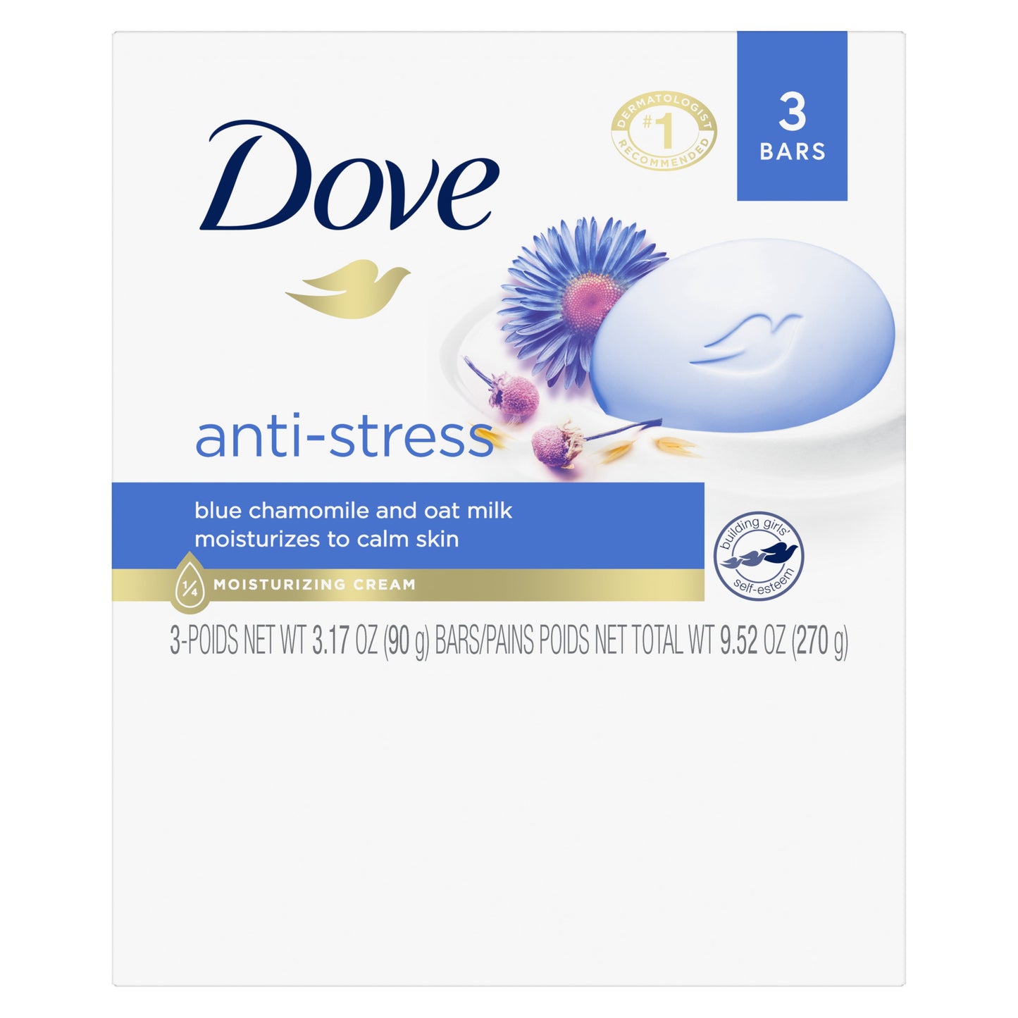 Dove Beauty Bar Gentle Cleanser Anti-Stress Cream Bar 3.17 oz