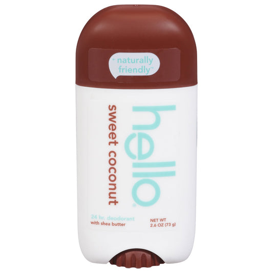 Hello Travel Size Deodorant Solid with Shea Butter - Sweet Coconut