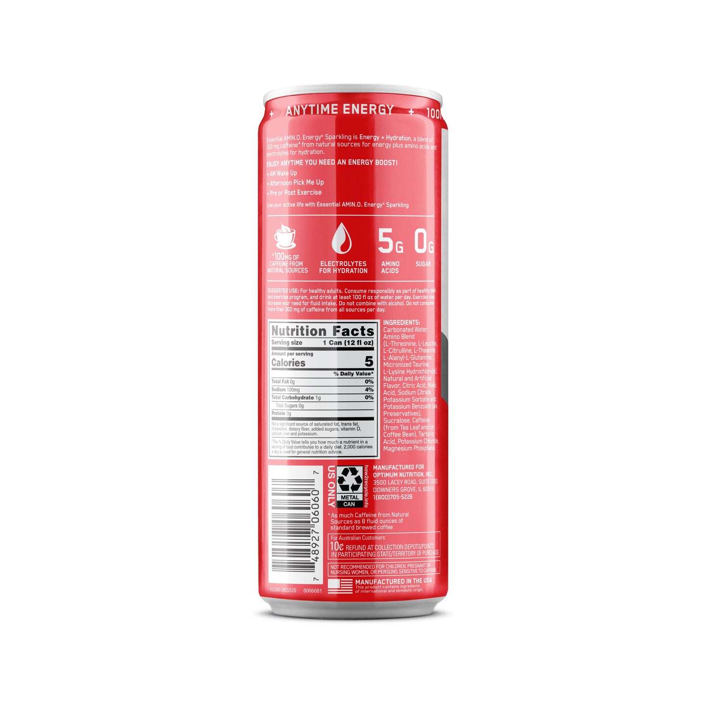 Optimum Nutrition Essential Amin.O. Energy + Electrolytes Hydration Drink - Strawberry