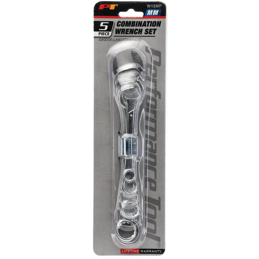 Performance Tool Steel Combination Wrench Set - Metric