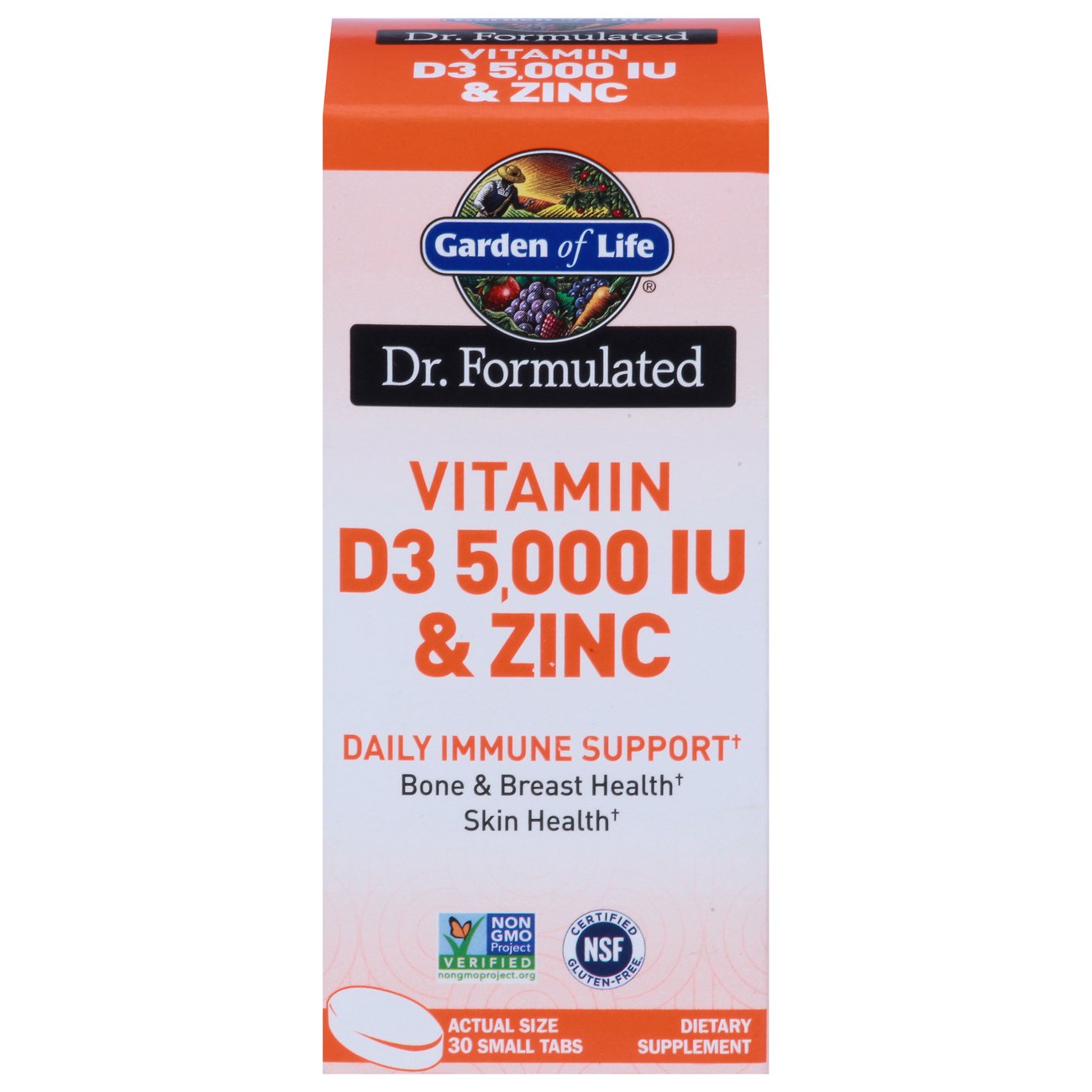 Garden of Life Dr. Formulated Vitamin D3 & Zinc Small Tabs