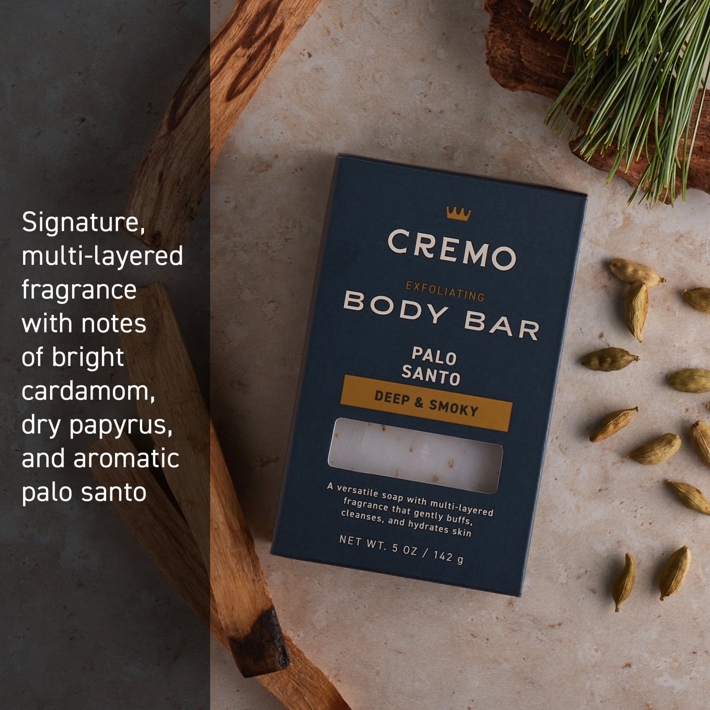 Cremo Exfoliating Body Bar - Palo Santo