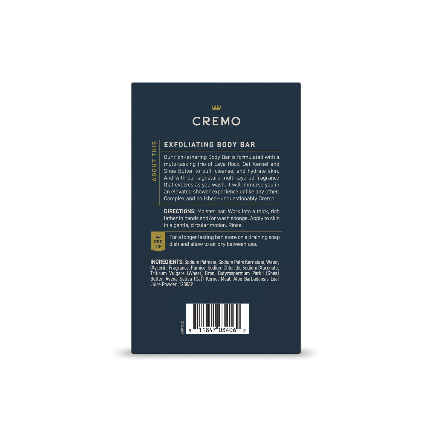 Cremo Exfoliating Body Bar - Palo Santo