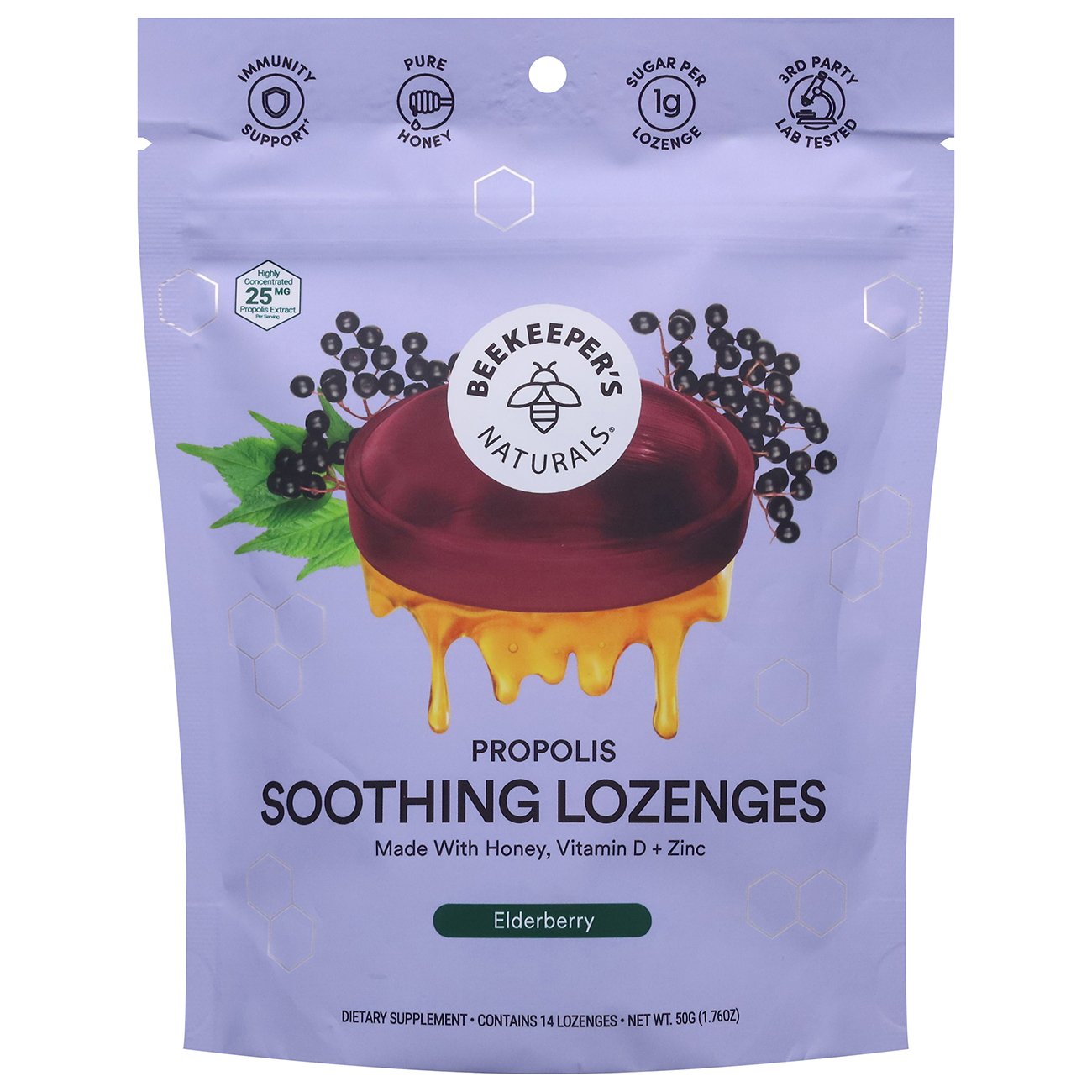 Beekeeper's Naturals Propolis & Elderberry Soothing Lozenges