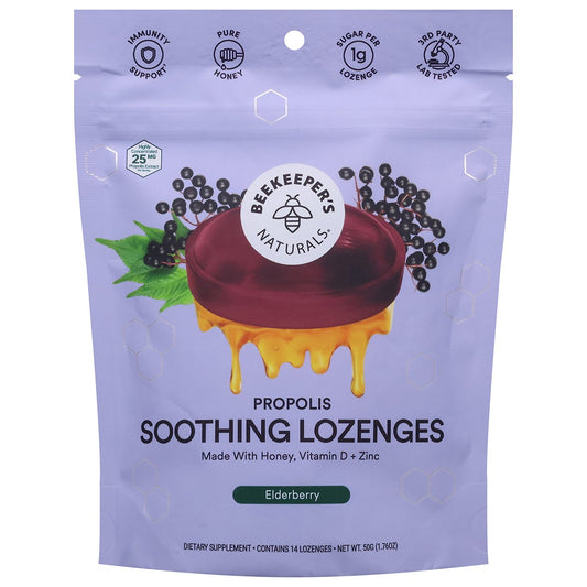 Beekeeper's Naturals Propolis & Elderberry Soothing Lozenges