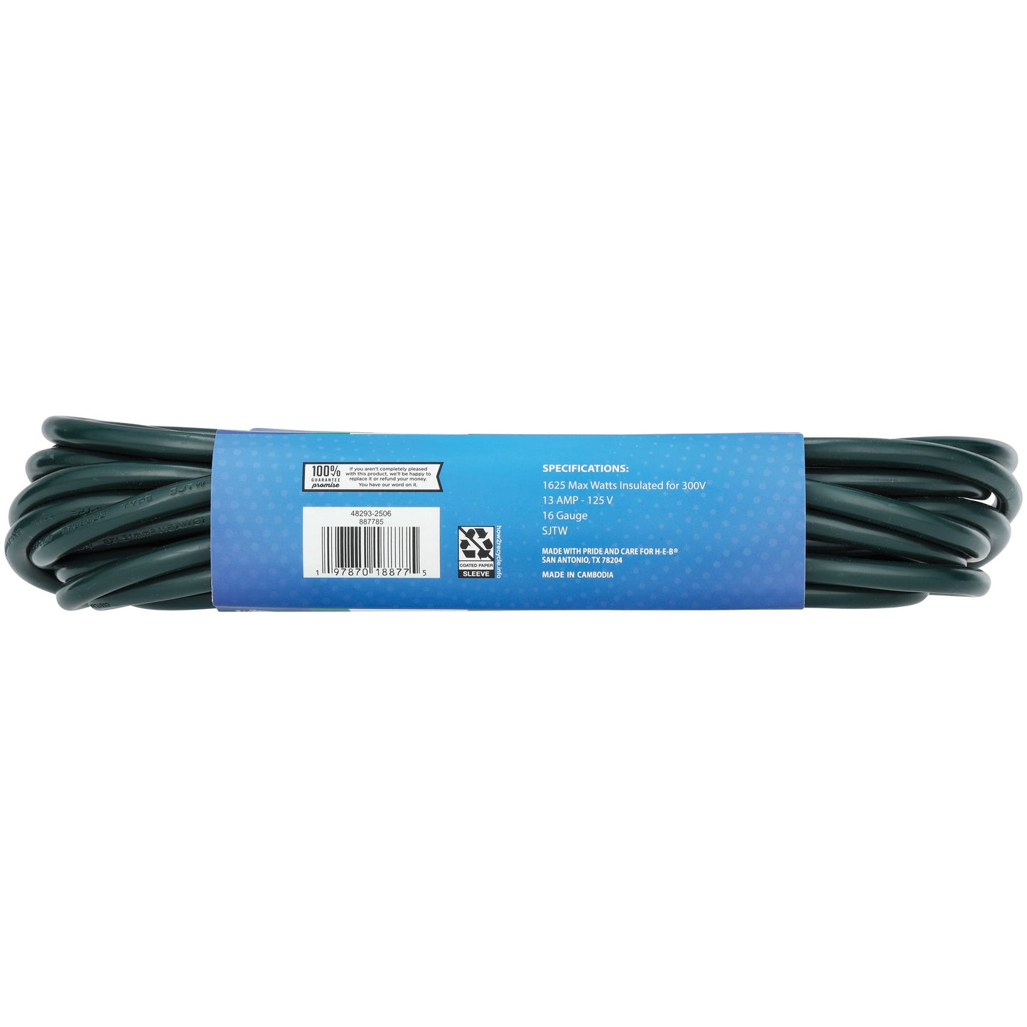 H-E-B Indoor + Outdoor Extension Cord - Green