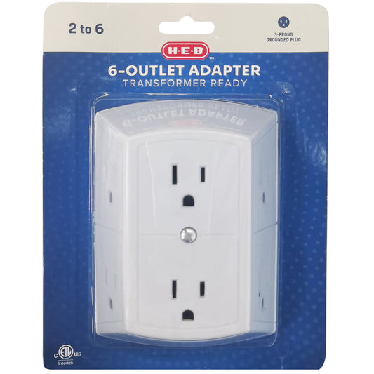 H-E-B 6-Outlet Adapter - White
