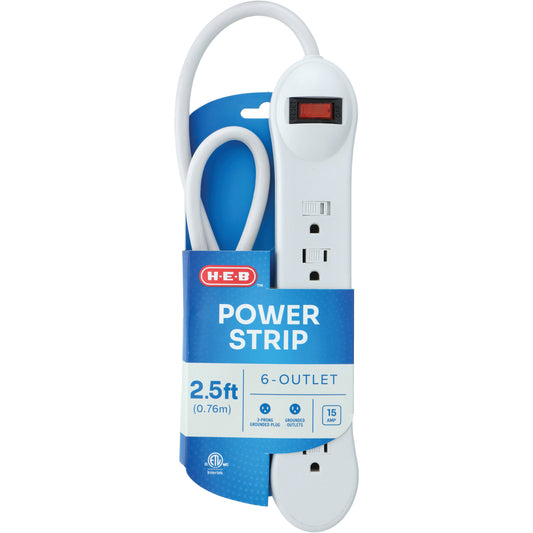 H-E-B 6-Outlet Indoor Power Strip
