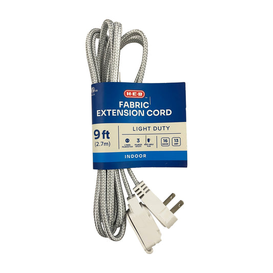 H-E-B Fabric Indoor Extension Cord - White
