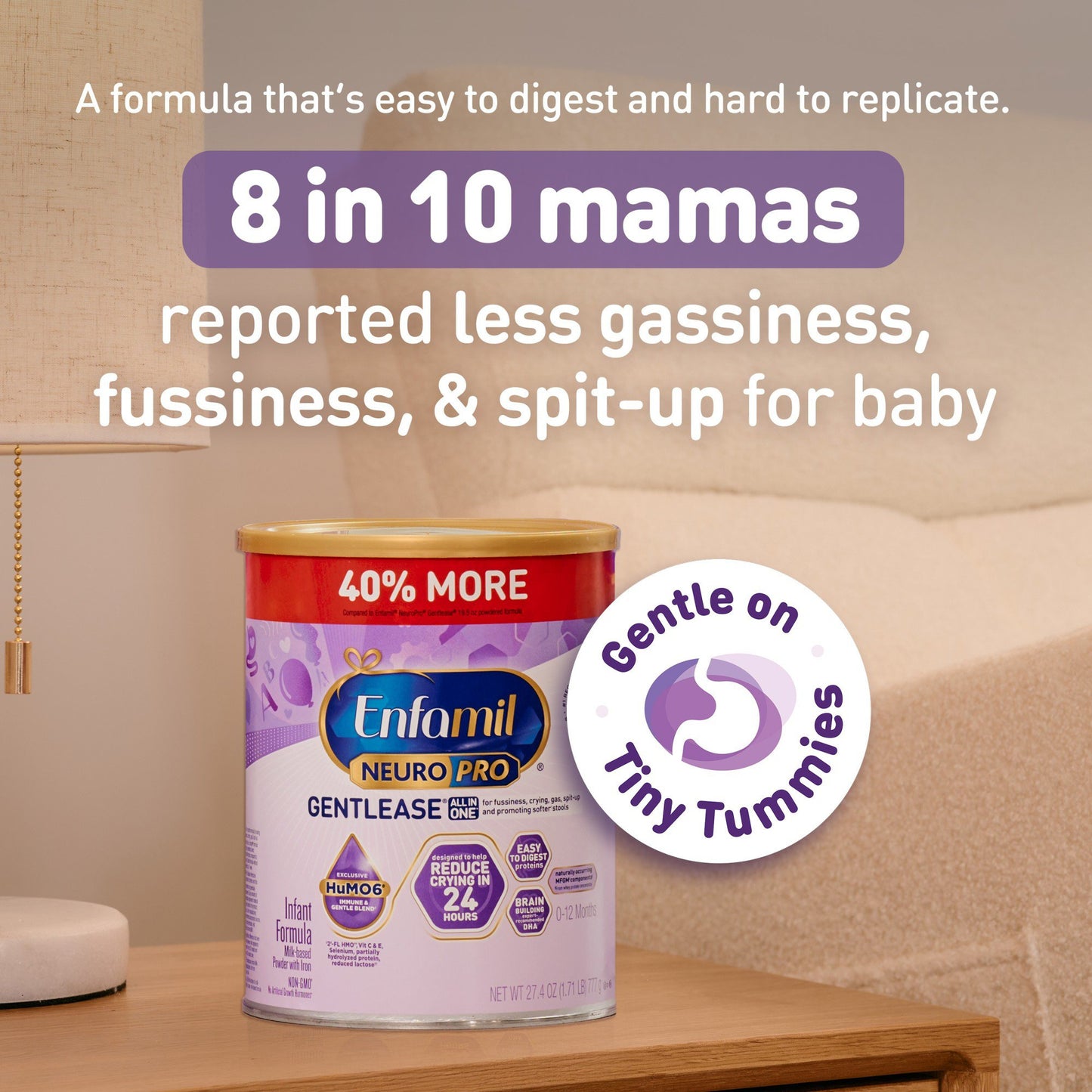Enfamil NeuroPro Gentlease Baby Formula for Easing Fussiness, Gas, Spit-up in 24 Hrs
