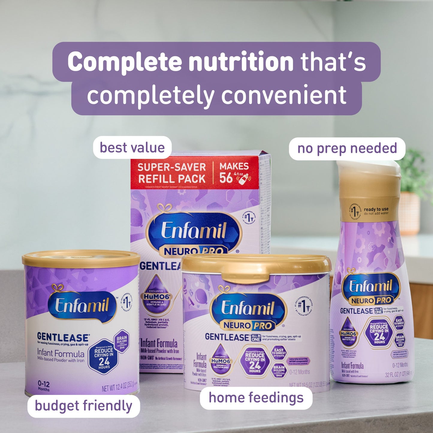 Enfamil NeuroPro Gentlease Baby Formula for Easing Fussiness, Gas, Spit-up in 24 Hrs