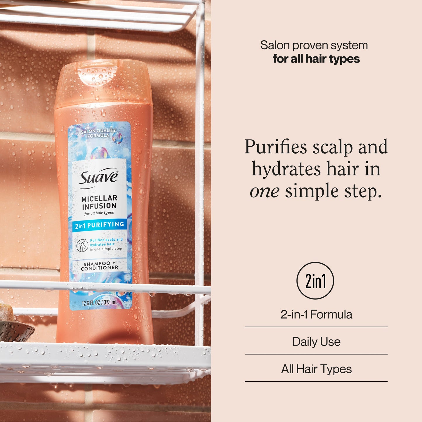 Suave Micellar Infusion 2-In-1 Purifying Shampoo & Conditioner